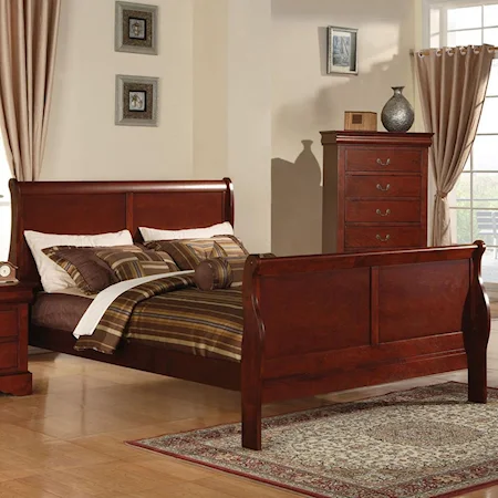 California King Transitional Sleigh Bed